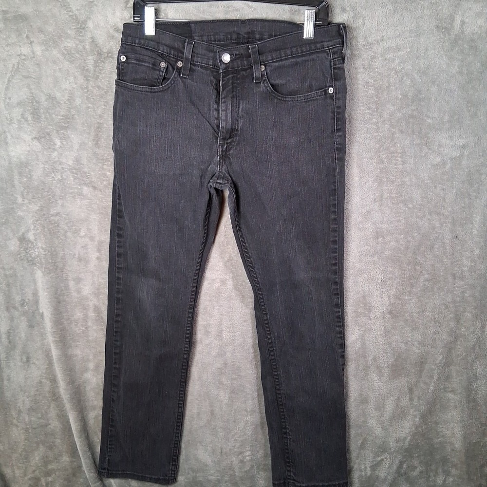 Levis 559 Mens 31x30 Black Relaxed Straight Fit Stretchable Denim Faded